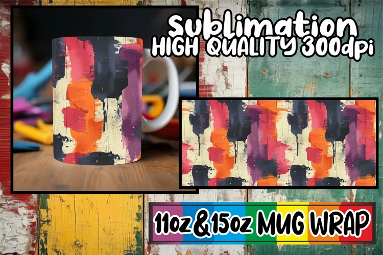 Graffiti Pattern Sublimation Mug Wrap 11oz/15oz
