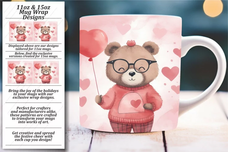 Heartfelt Wonders: Watercolor Animal Mug Wrap Collection