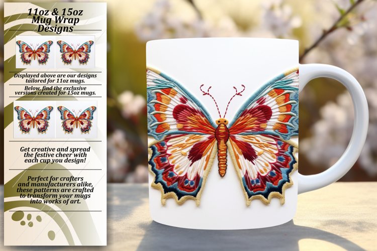 Fluttering Butterflies Mug Wrap Artwork example image 1