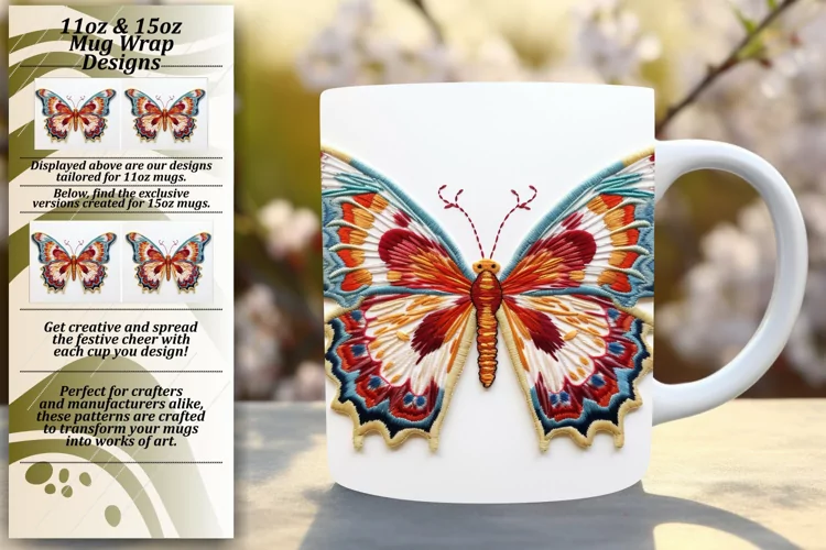 Fluttering Butterflies Mug Wrap Artwork