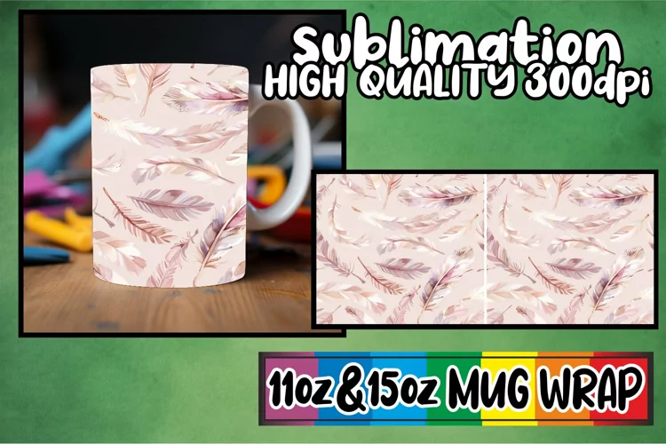 Abstract Spring Mug Wrap Sublimation 11oz 15oz Design