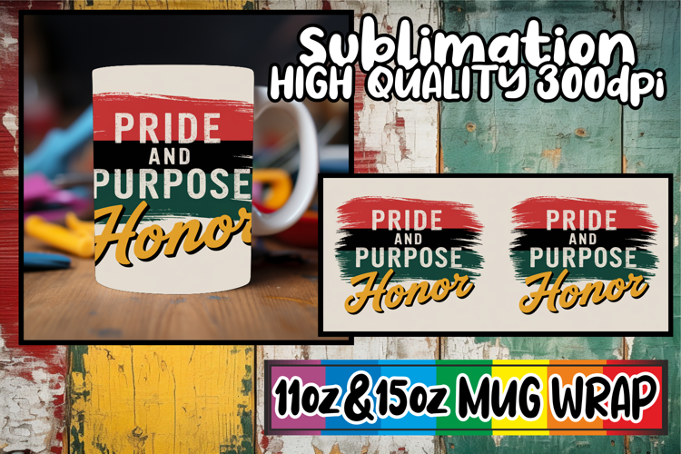 Serene sunsets 11oz 15oz sublimation wrap, Juneteenth