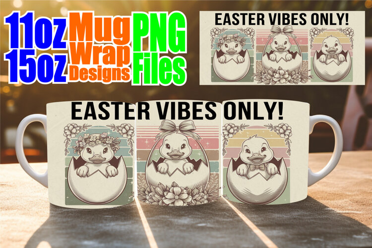 Radiant moments sublimation 11oz 15oz mug wrap, Easter example image 1