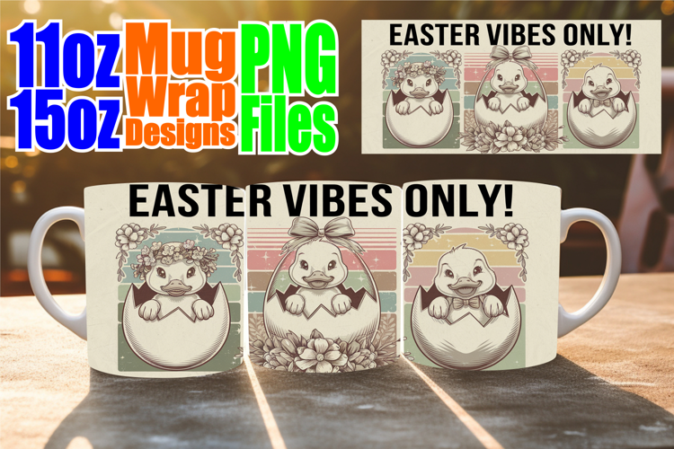Radiant moments sublimation 11oz 15oz mug wrap, Easter