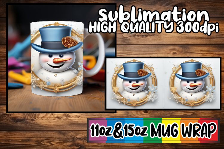 Winter Cheer Snowman Mug Design - Festive Wrap example image 1