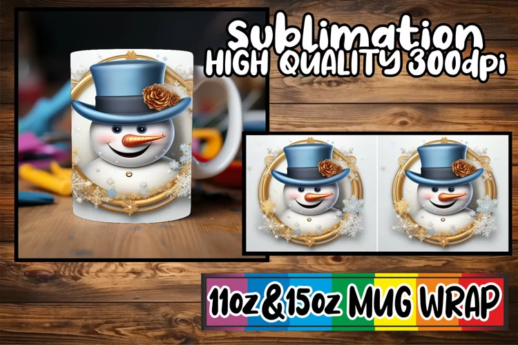 Winter Cheer Snowman Mug Design - Festive Wrap
