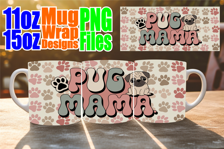 Joyful nights sublimation mug wrap, Dog Mom