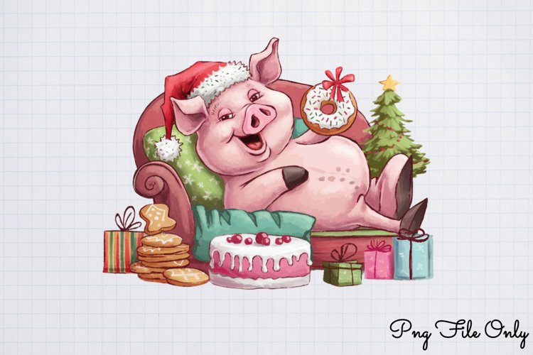 Fa la la Retro Christmas Clipart PNG