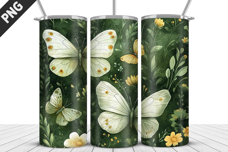 Flower Butterfly 20 oz Tumbler Design|Butterfly Tumbler Wrap