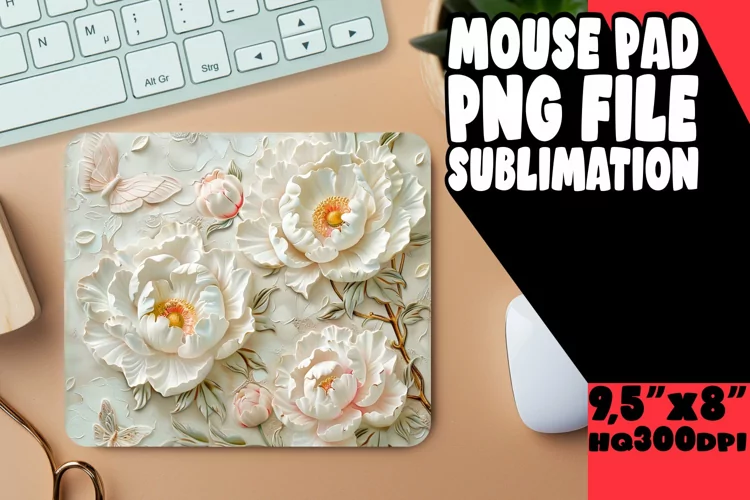 Bold 3D Floral Mouse Pad