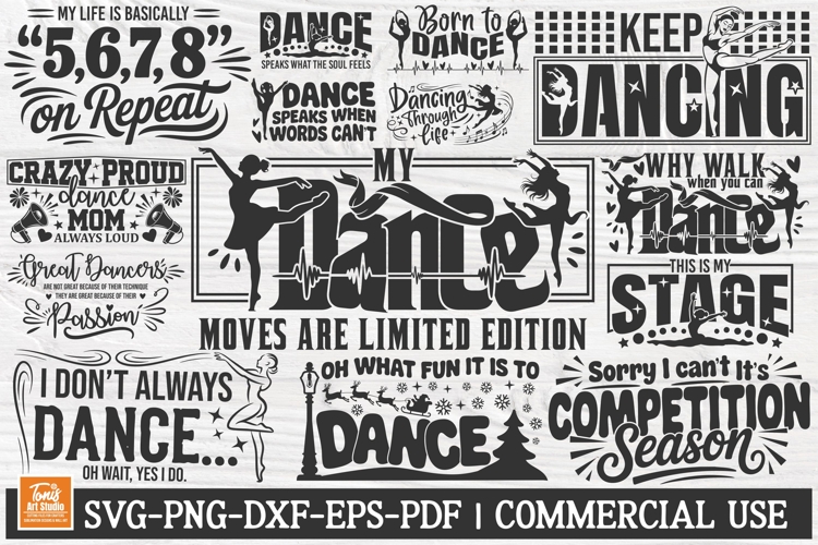Dance Svg Bundle | Dancer Svg Cut Files | Dancing Sign