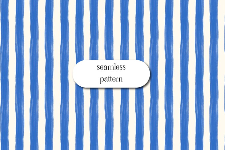 Royal Blue Brushstroke Stripe Seamless Pattern