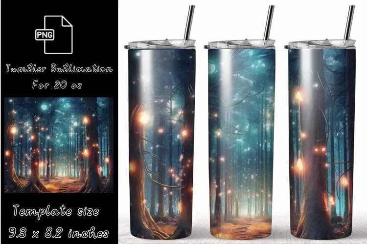 Magical Forest 20oz Skinny Tumbler Wrap Sublimation