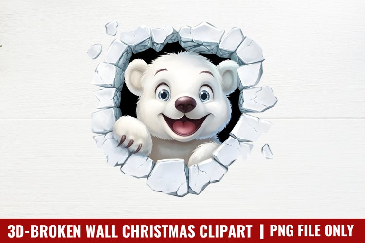 3D Broken Wal Christmas Clipart PNG