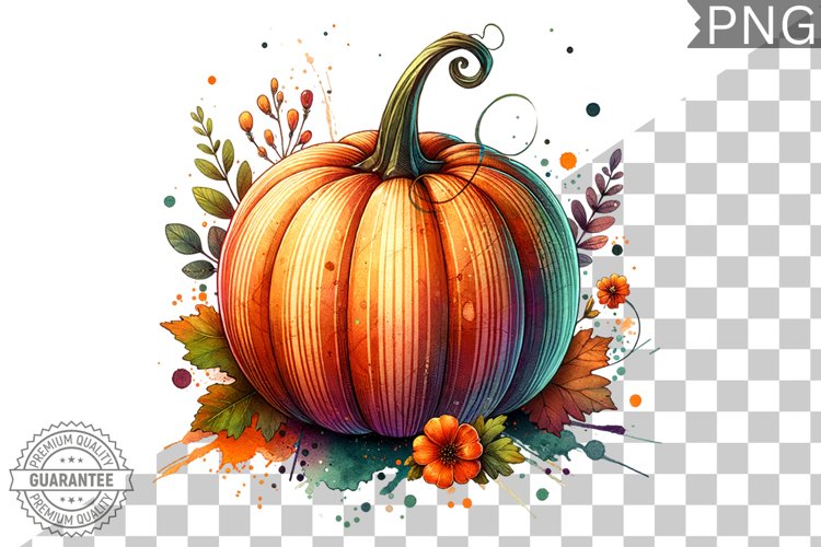 Pumpkin Flowers Sublimation - Clipart PNG Design