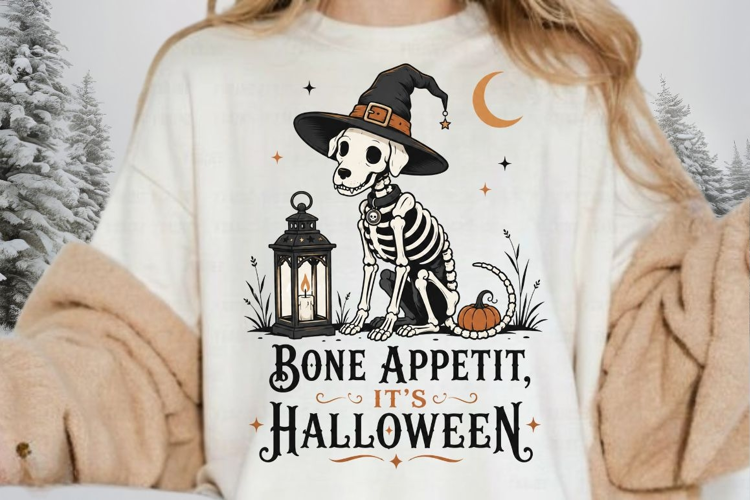 Bone Appetit Its Halloween PNG Sublimation Design
