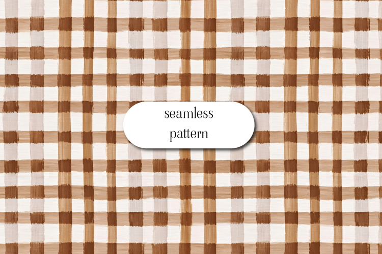 Rustic Hand Painted Plaid Pattern | Neutral Checkered Art