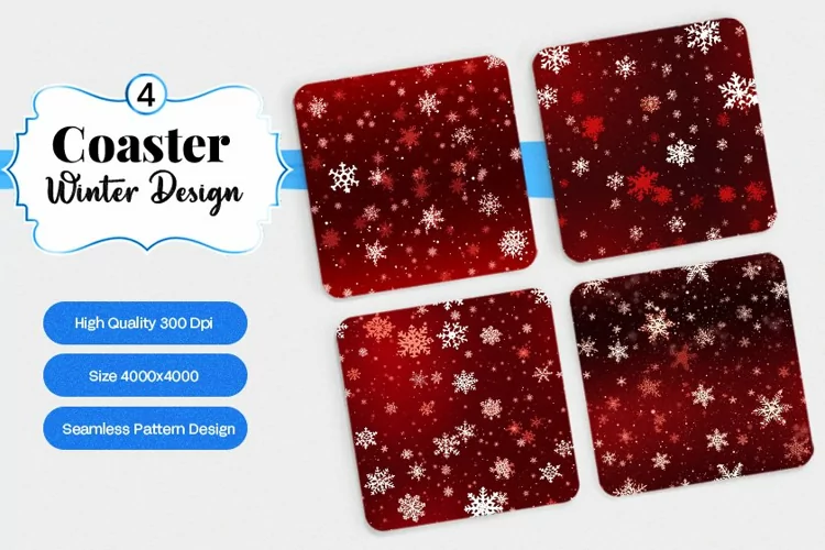 Square Coaster winter snow Sublimation