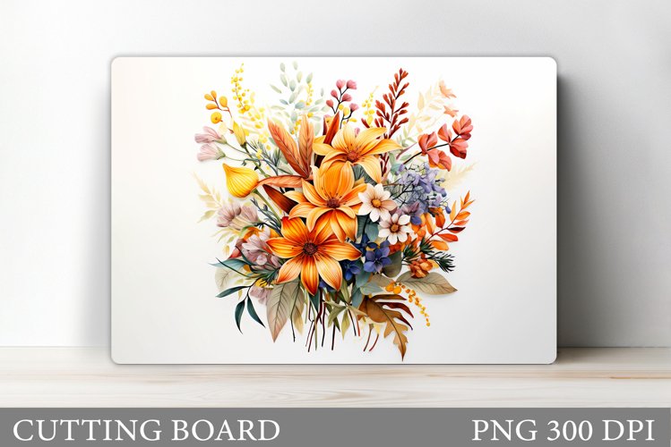 Flowers Cutting Board Sublimation. Wildflowers Cutting Board example image 1
