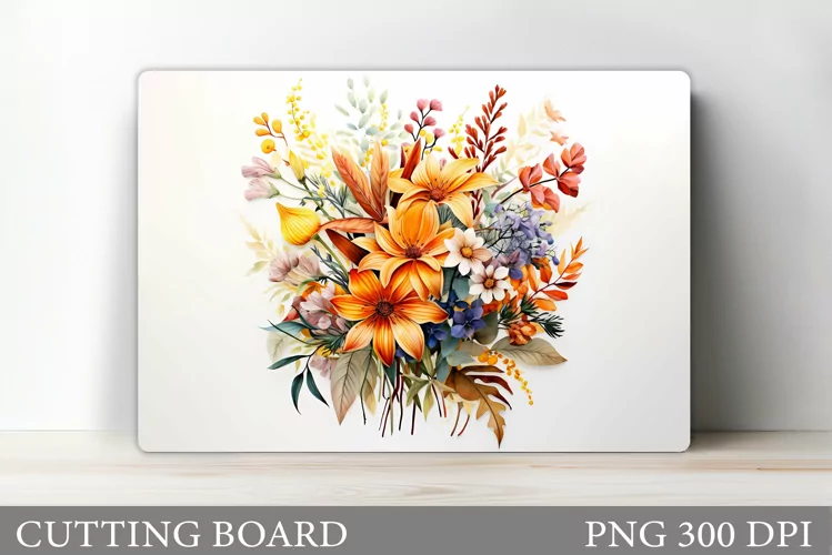 Flowers Cutting Board Sublimation. Wildflowers Cutting Board