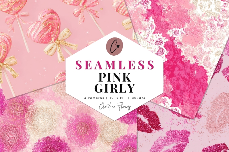 Seamless Pink Girly Digital Paper