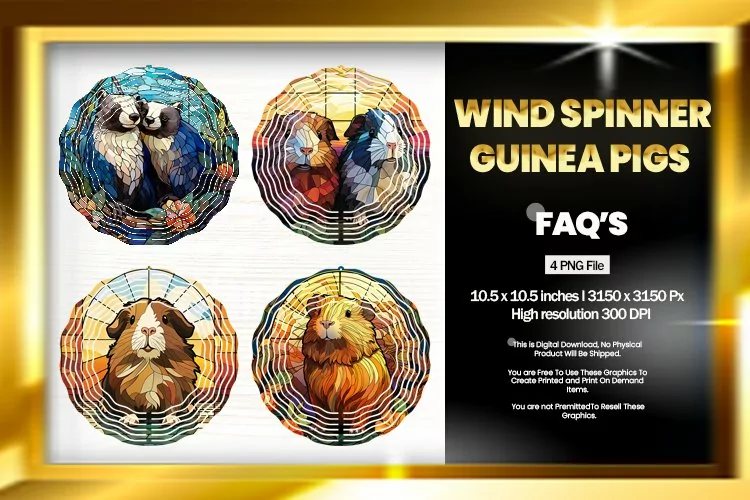 Guinea Pig Wind Spinner Sublimation - 04 Variation