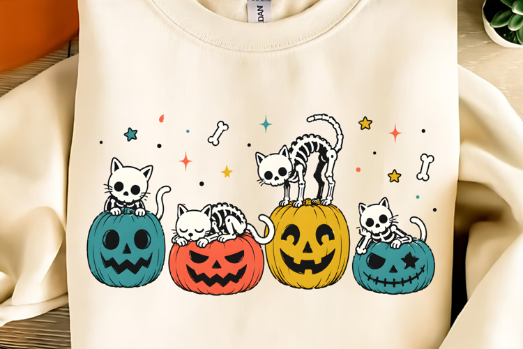 Spooky Season PNG, Halloween Pumpkin Cat PNG, Spooky Vibes