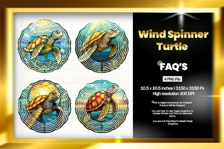Turtle Wind Spinner Sublimation - 04 Variations