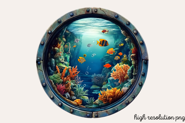 Under the Sea Window Clipart PNG