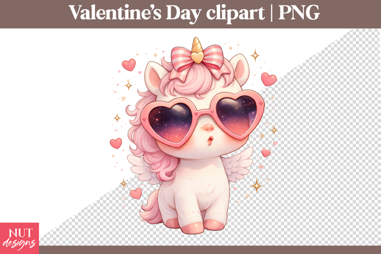 Valentines day clipart Dreamy Unicorn Funny sublimation