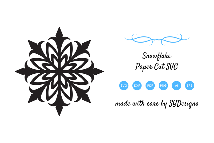 Snowflake Paper Cut SVG - Christmas Decoration Papercut