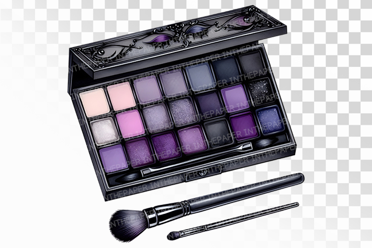 Gothic Eyeshadow Palette Brush Halloween PNG Makeup Cosmetic