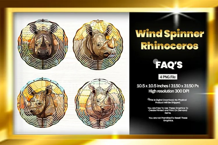 Rhinoceros Wind Spinner Sublimati