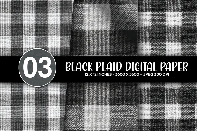 Black Plaid Digital Paper