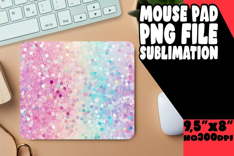 Sublimation Magic: Glitter Pattern Mouse Pad