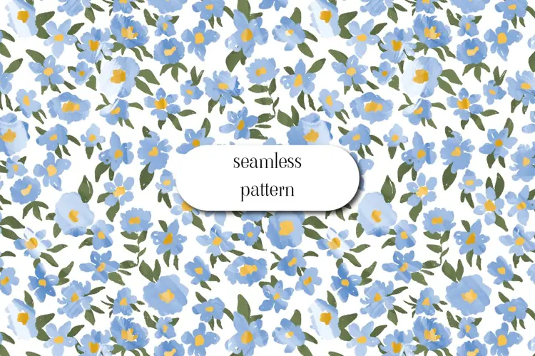 Cute minimalist seamless pattern with tiny flowers
