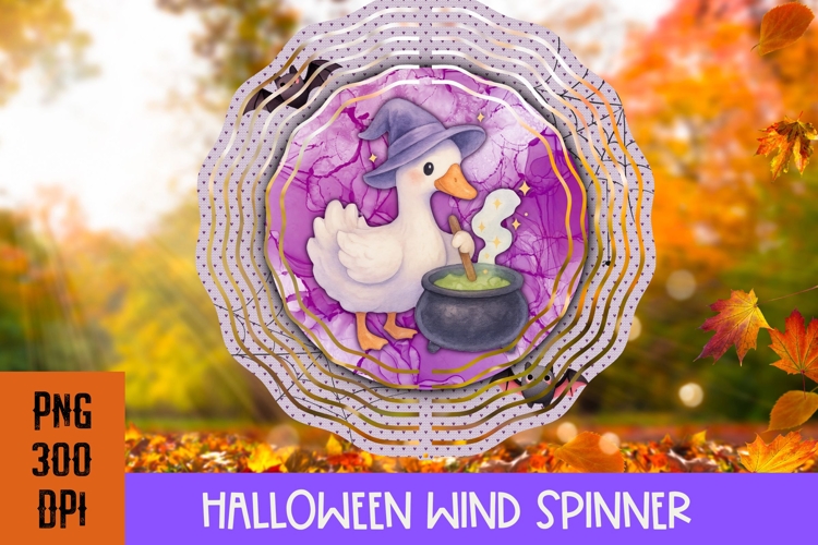 Halloween Season Wind Spinner PNG, Witch Goose PNG