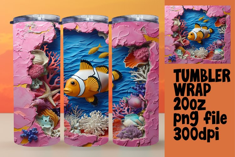 Oceanic Wonder Tumbler Wrap - 3D Sublimation example image 1