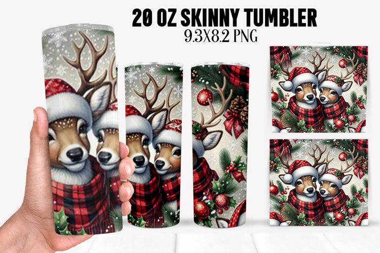 Christmas Deer Tumbler Sublimation ,20 oz Tumbler Wrap