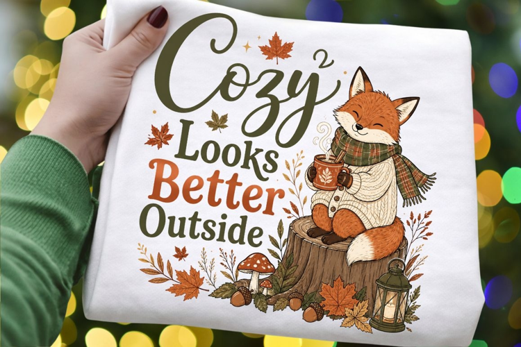 Cozy Looks Better Outside PNG Sublimation Design - Cute Fall