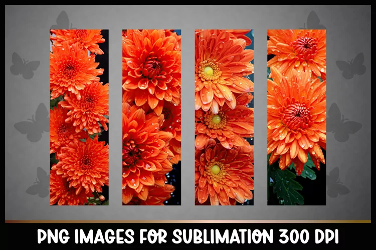 4 Flowers Bookmarks Sublimation I Spring Bookmarks
