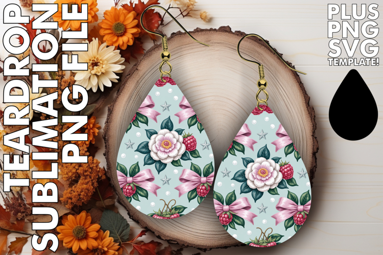 Playful Teardrop Earrings Gift PNG, Christmas