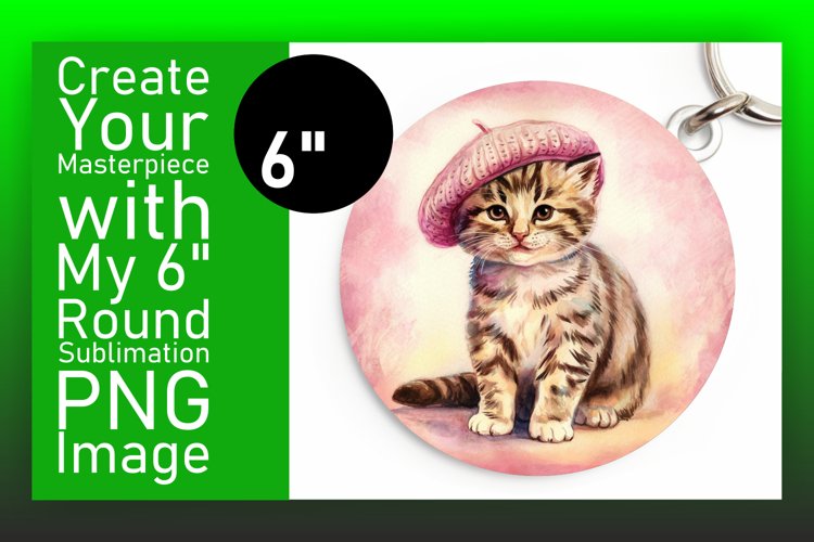 Dynamic Keychain Circle Design Template , Animals example image 1