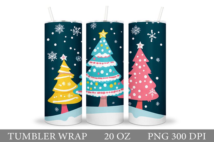 Christmas Tree Tumbler Sublimation. Christmas Tumbler Design