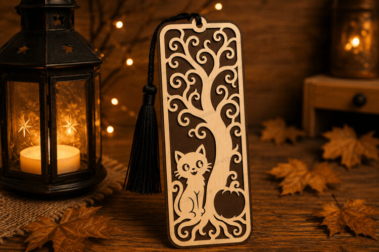 Halloween Bookmark Laser Cut SVG File, Halloween Laser Cut example image 1