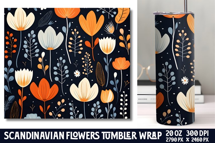 Scandinavian Flowers Tumbler
