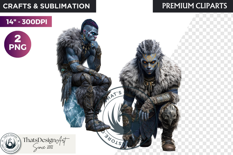 Viking Mythology Giants Clipart, Norse Jotuns gods