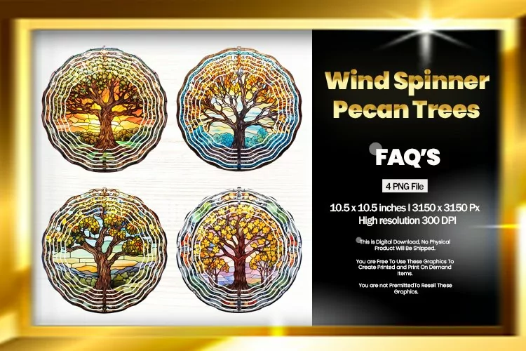 Pecan Trees Wind Spinner Sublimation - 04 Variations