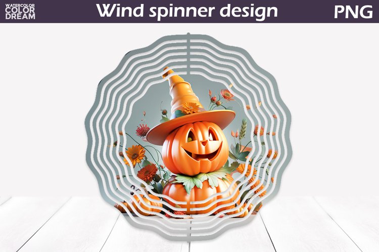 Pumpkin Wind Spinner | 3D Wind Spinner Halloween example image 1