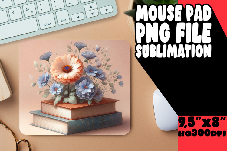 Bright Desk Pad Sublimation Design, Books
